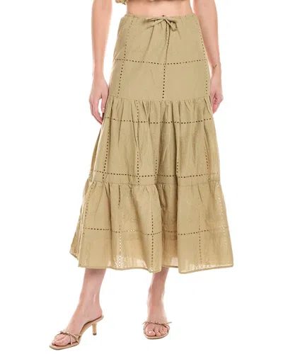 Weworewhat Broderie Midi Skirt In Nude