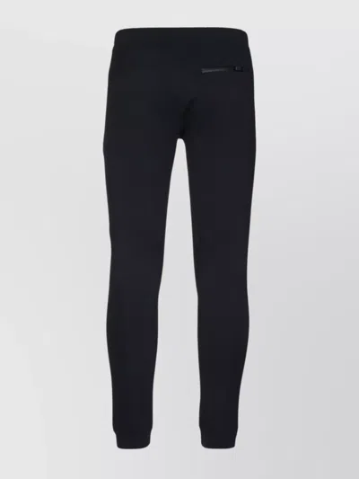 Prada Trousers With Cuffed Hem And Elastic Waistband In Black