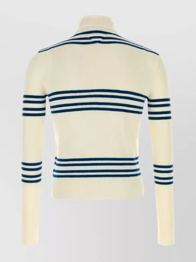 Prada Embroidered Stripes Wool Sweater