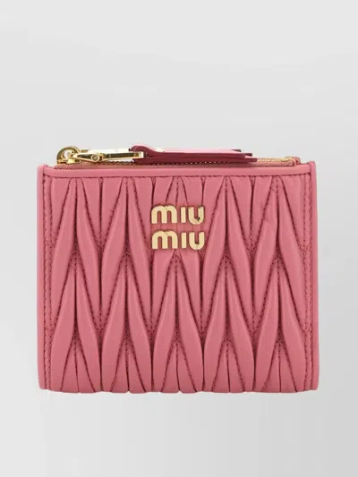 Miu Miu Quilted Leather Wallet Hardware In Multi