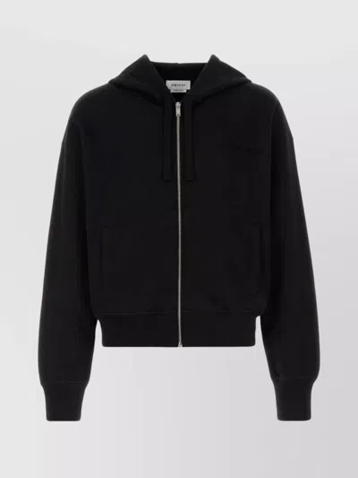 Alexander Mcqueen Hooded Sweatshirt With Ribbed Cuffs And Hem In Black