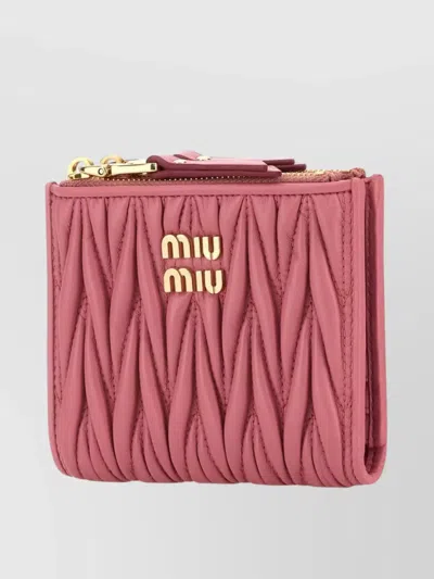 Miu Miu Quilted Leather Wallet Hardware In Multi