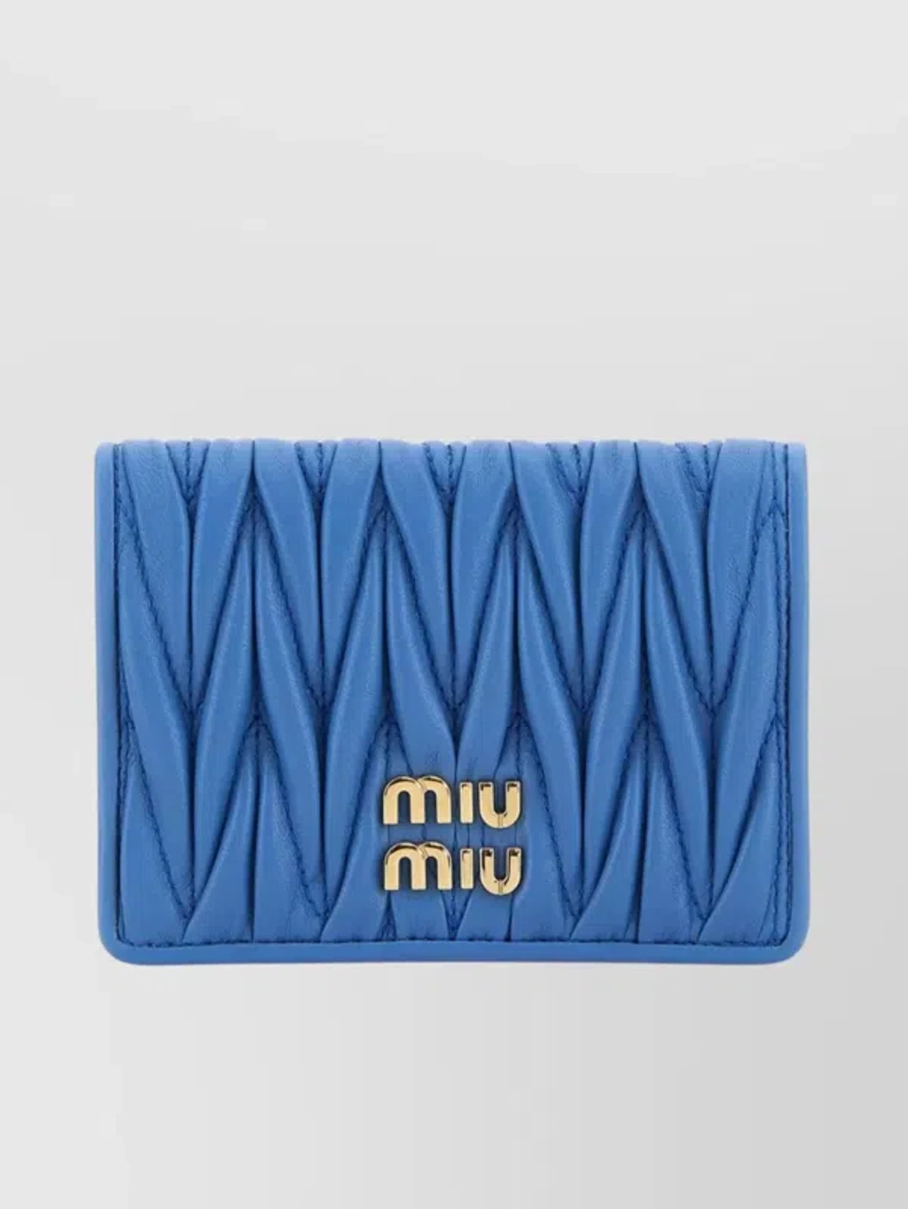 【Miu Miu】 Cerulean Leather Card Holder Miu Miu Cerulean Leather Card Holder In Blue | ModeSens