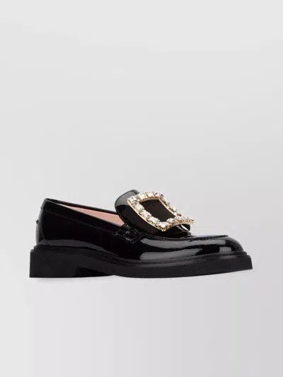 Roger Vivier Strass Buc Loafer 25 With Embellished Buckle In Black