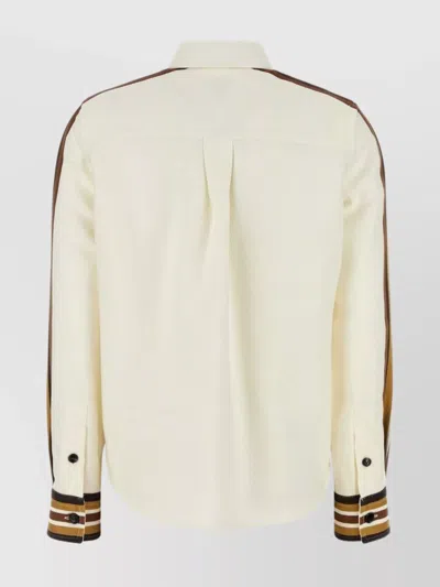 Bottega Veneta Viscose Blend Shirt Chest Pocket In Neutral