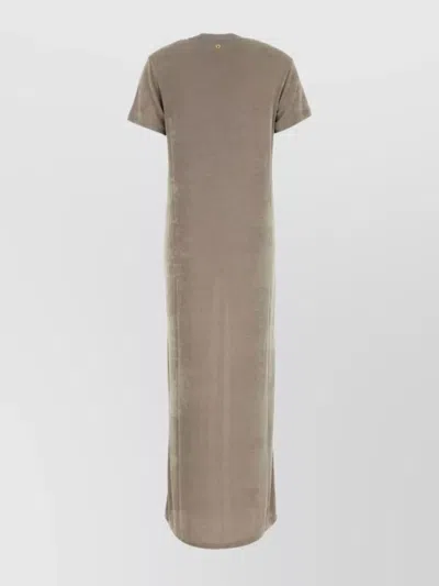 Ami Alexandre Mattiussi Crew Neck Velvet Texture Maxi Length Dress