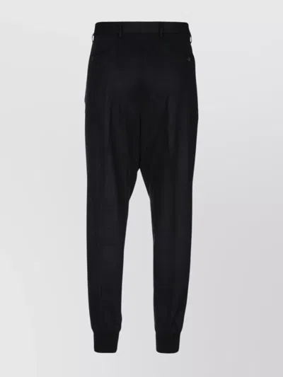 Prada Trousers With Back Pockets And Cuffed Hem In Black
