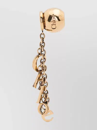 Chloé Sphere Letter Chain Bag Charm In Gold