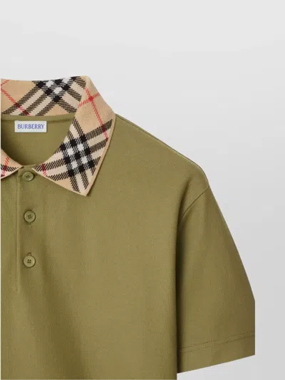 Burberry Organic Cotton Blend Polo Shirt In Green