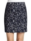 CARVEN Lace-Overlay Gingham Skirt