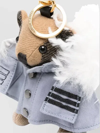 Burberry Teddy Bear Cape Keyring In Gold
