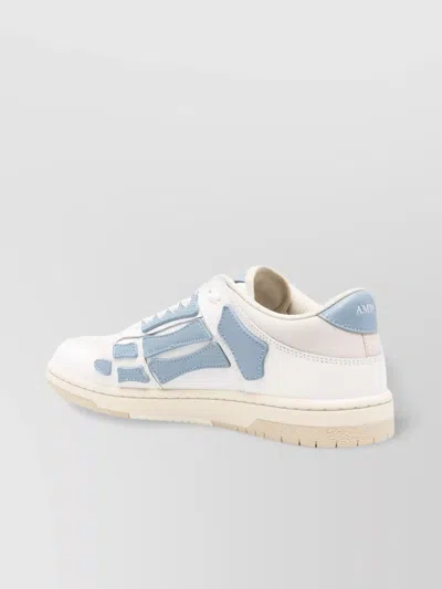 Amiri Leather Sneakers Featuring Skeleton Applique In White