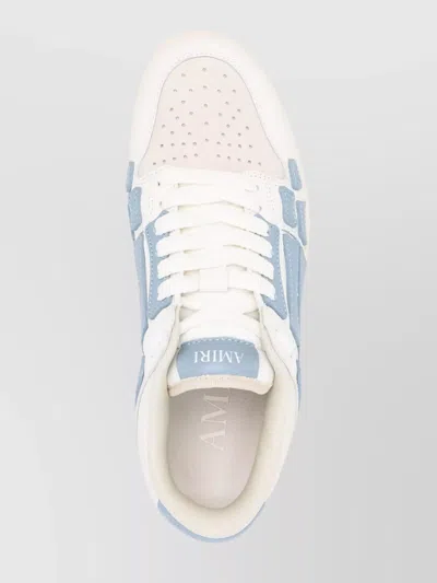 Amiri Leather Sneakers Featuring Skeleton Applique In White