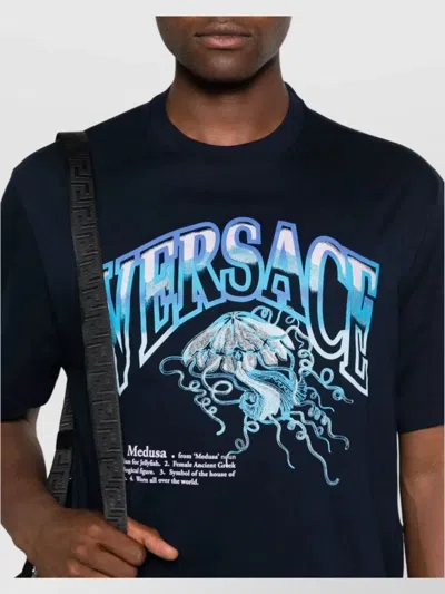 Versace Medusa Varsity Boxy T-shirt In Blue