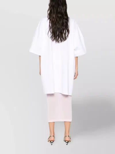 Moschino Crew Neck Graphic Print Oversized Dress In White