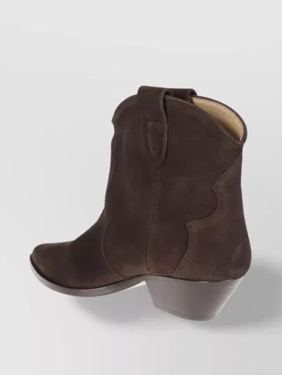 Isabel Marant Étoile Suede Stacked Heel Western Boots