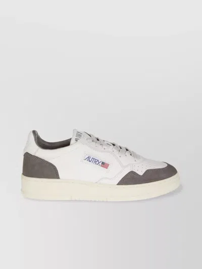 Autry Low Sneaker With Contrast Panels And Perforated Toe