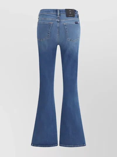 7 For All Mankind High Waist Flared Slim Leg Trousers In Blue