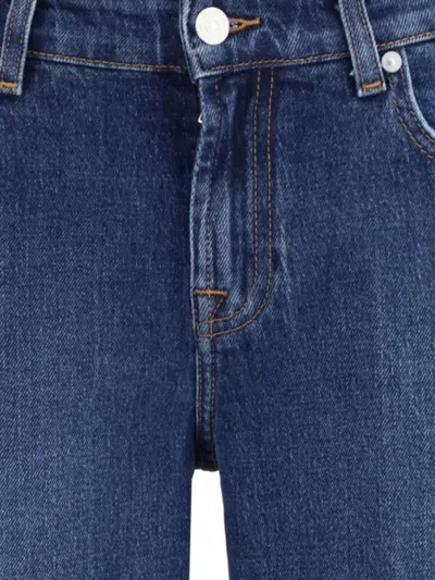 7 For All Mankind Versatile Straight Cut Jeans In Blue