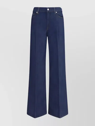 7 For All Mankind High Rise Wide Leg Pants In Halona In Blue
