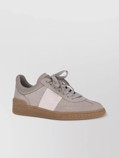 Valentino Studded Leather Low-top Sneakers In Gray