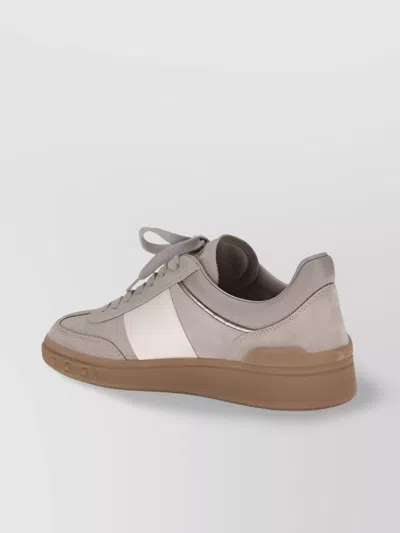 Valentino Studded Leather Low-top Sneakers In Gray