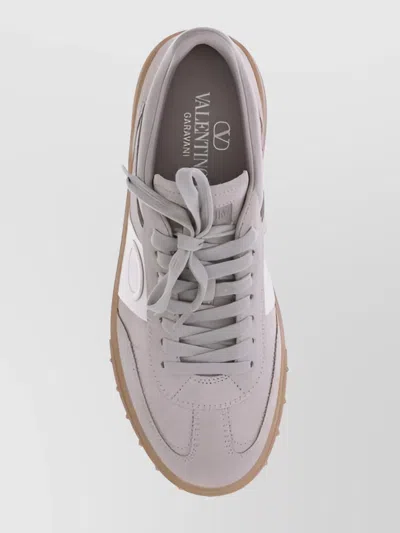 Valentino Studded Leather Low-top Sneakers In Gray