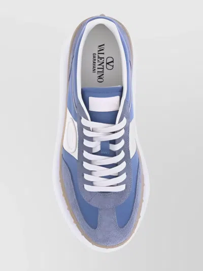 Valentino Studded Rubber Sole Sneakers In Blue