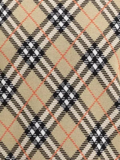 Burberry Check-pattern Wool Crew Neck Sweater Clothing