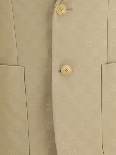 Gucci Gg Supreme-pattern Blazer In Neutral