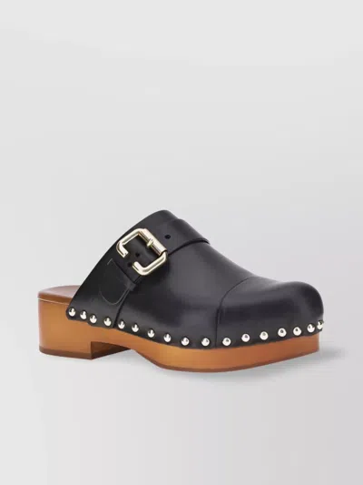 Chloé Women Jeannette Leather Clogs In Black