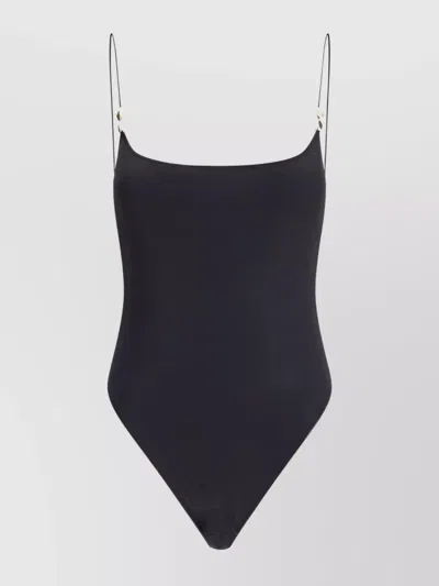 Oseree Luminous Glazed One Piece Swimsuit In Black