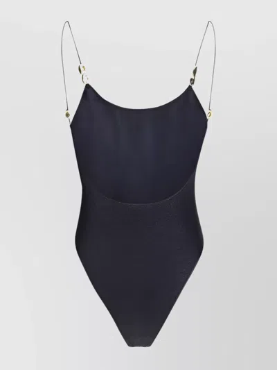 Oseree Luminous Glazed One Piece Swimsuit In Black