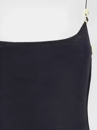 Oseree Luminous Glazed One Piece Swimsuit In Black