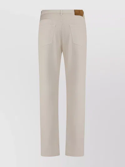 Brunello Cucinelli Comfortable Fit Dyed Jeans With Turn-up Hems In Neutral