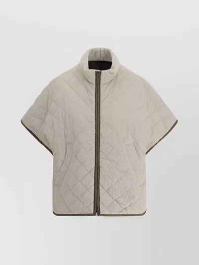 Brunello Cucinelli Quilted Corduroy Jacket Wide Sleeves In Neutral