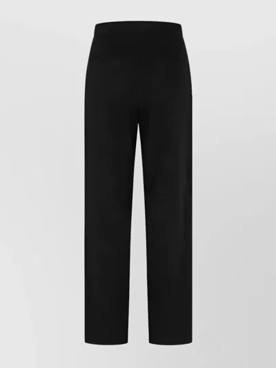 Max Mara Carrot Cotton Pants Pleated Front In Black