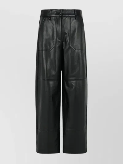 Sportmax 'garbo' Black Nappa Leather Pants In Black