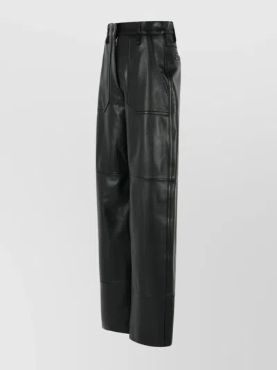 Sportmax 'garbo' Black Nappa Leather Pants In Black