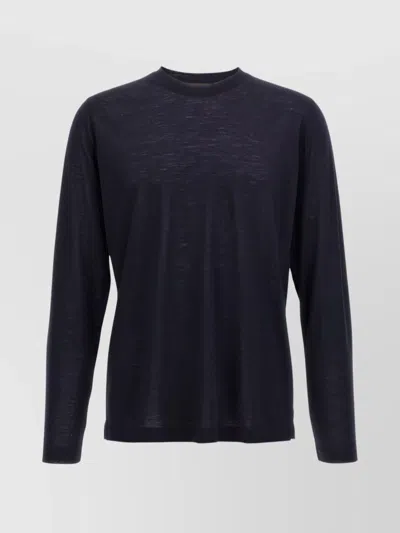 Zanone Wool Crew Neck Sweater In Blue