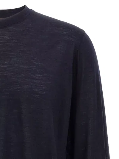 Zanone Wool Crew Neck Sweater In Blue