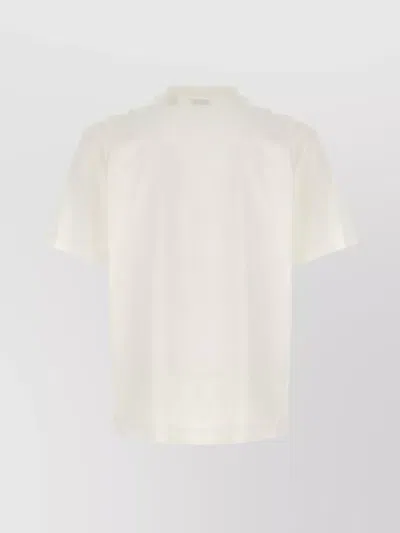 Burberry Beige Crewneck T-shirt With Maxi Logo On The Front In Cotton Man In White