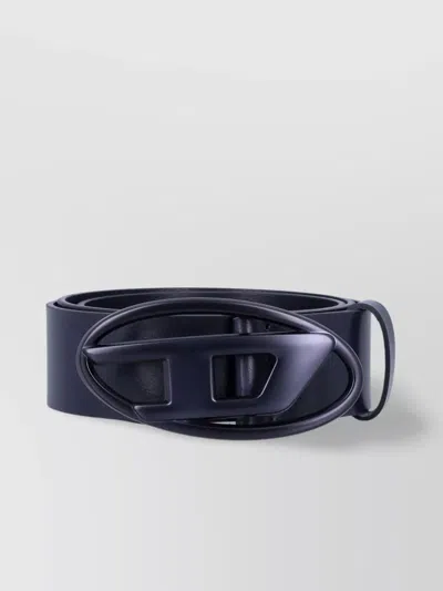 Diesel Adjustable Three-dimensional Leather Belt In Blue