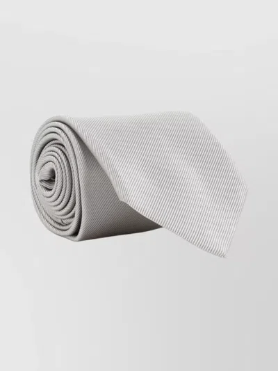 Tom Ford Solid Mogador Silk Tie With Diagonal Stripes In Gray