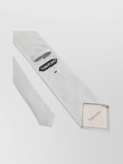Tom Ford Solid Mogador Silk Tie With Diagonal Stripes In Gray