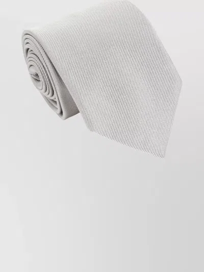 Tom Ford Solid Mogador Silk Tie With Diagonal Stripes In Gray