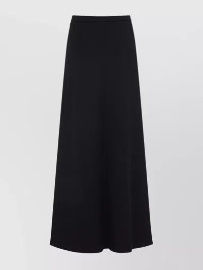 Max Mara Flared Hem Full Length High Waist Skirt In Black