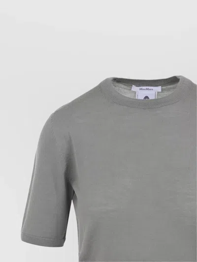 Max Mara Gerico Short-sleeved Knit T-shirt In Gray
