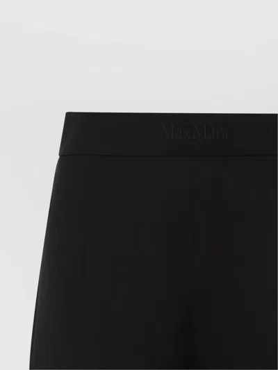 Max Mara Wide-leg Trousers With Tailored Fit And Luxurious Texture In Black