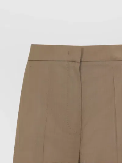 Max Mara High-waisted Wide-leg Trousers In Luxurious Virgin Wool In Brown